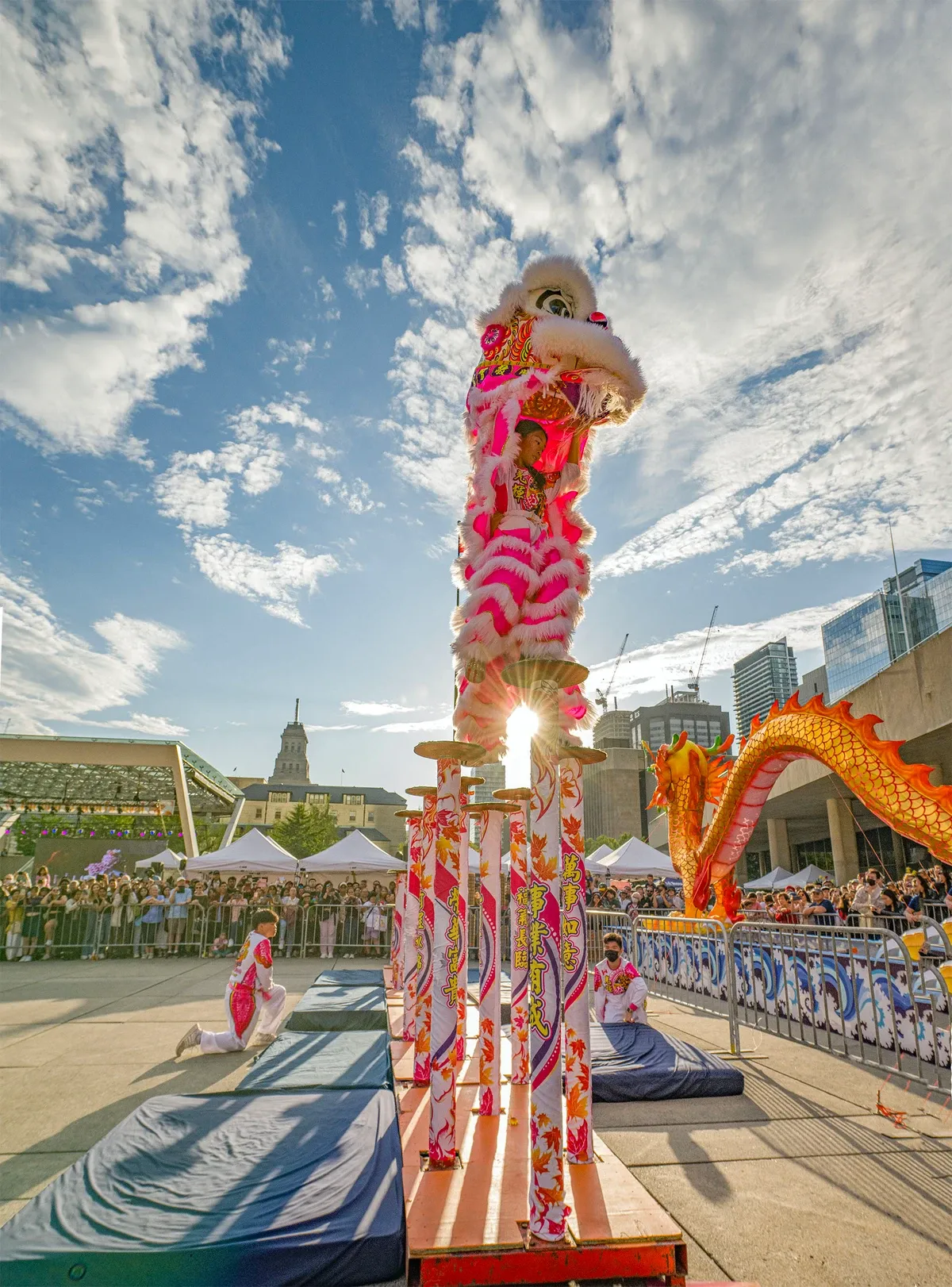 Sifu Eagle and Olivia High Pole Performance